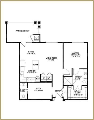 Redstone Village independent living floor plan - Blue Ridge