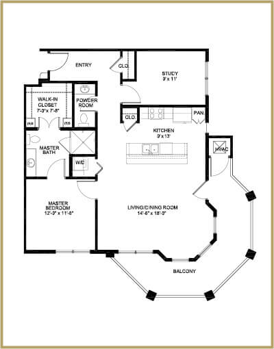 Redstone Village independent living floor plan - Cumberland